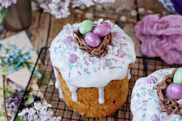 easter cake with eggs