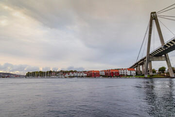 city bridge in stavanger norway towards Grasholmen
