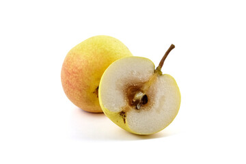 Ripe pear fruit isolated on white background