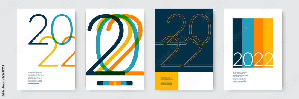 Aufkleber 2022 template design. strong typography. colorful and easy to remember. design for branding, present