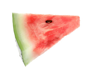 Slice of delicious ripe watermelon isolated on white