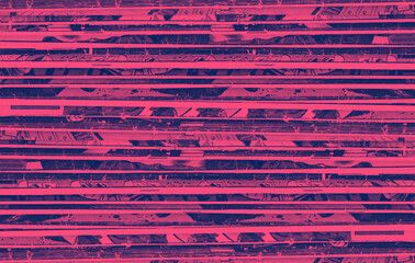 Old comic books stacked in a pile with pink and blue duotone background - obrazy, fototapety, plakaty