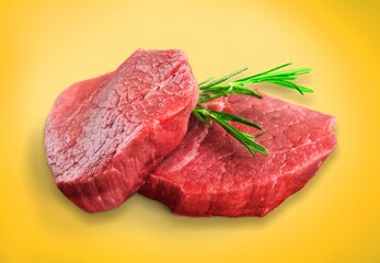 Tasty fresh raw meat cut on a background