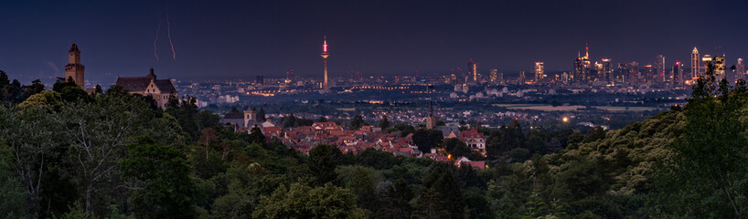 Malerblick in Frankfurt bei Nacht