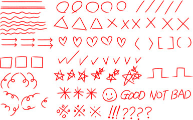 Red pen graphic handwriting sauce.