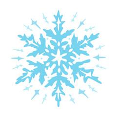 Vector illustration of fancy snowflake. Isolated hand draw snowflake.
