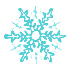 Vector illustration of hand drawn snowflake. Isolated on white background.