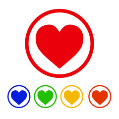 set of hearts icons love symbol colorful love and hate isolated on white background vector graphics