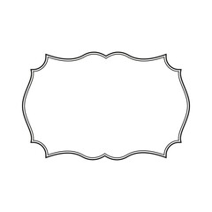 elegant vintage frame black outline with decorative elements, isolated on a white background, vector illustration