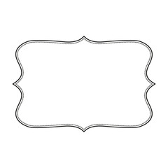 elegant vintage frame black outline with decorative elements, isolated on a white background, vector illustration