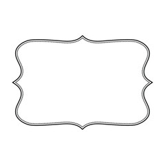 elegant vintage frame black outline with decorative elements, isolated on a white background, vector illustration