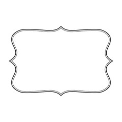 elegant vintage frame black outline with decorative elements, isolated on a white background, vector illustration