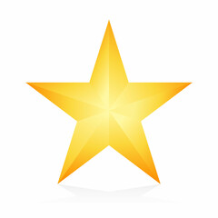 A sparkling multi-faceted five-pointed star. 3 D. Vector illustration.