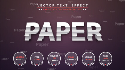 Fototapeta premium Paper Sticker - Editable Text Effect, Font Style