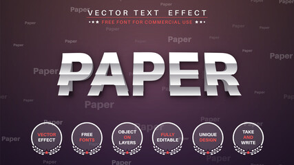 Paper Sticker - Editable Text Effect, Font Style