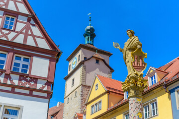 Obraz premium Medieval City of Rothenburg ob der Tauber, Kapellenplatz, Germany