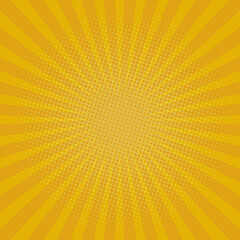 Golden rays dotty retro halftone pop art comic book background texture.  © LiudmilaMila