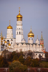Fototapeta na wymiar postcard view of the Moscow Kremlin in autumn