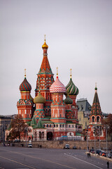 Fototapeta na wymiar St. Basil's Cathedral on red square, an unusual angle