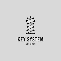 key hole with line connected logo design illustration