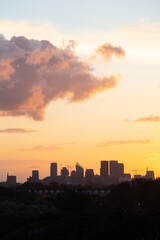 Fototapeta na wymiar sunrise city skyline