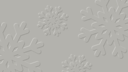 Paper cut snowflakes concept on white vector background.