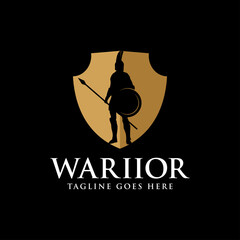 warrior logo name,fighter vector illustration,warrior icon element