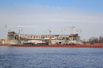 Fototapeta premium Stadium under construction