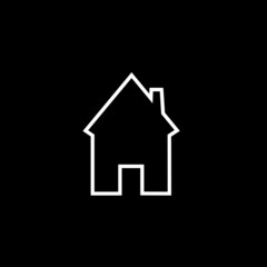 House icon vector isolated on black background. Trendy house icon in flat style. Template for app, ui and logo. Icon house for your web site. Modern house icon