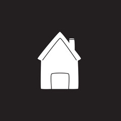 House icon vector isolated on black background. Trendy house icon in flat style. Template for app, ui and logo. Icon house for your web site. Modern house icon
