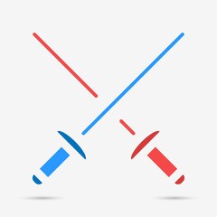 Swords isolated object. Vector illustration.