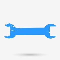 Wrench brush isolated object. Vector illustration.