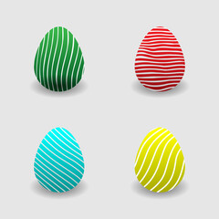 A collection of Easter eggs.Big collection of eggs with different textures.Vector flat illustration