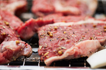 grilled meat on the grill