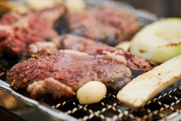 grilled meat on the grill