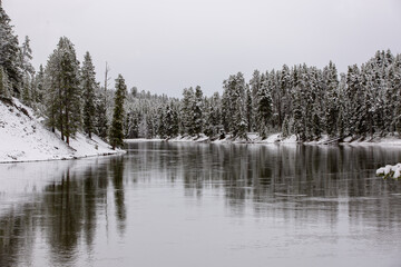 snow on the river