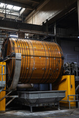 Large wooden barrels for the tanning of cattle leather