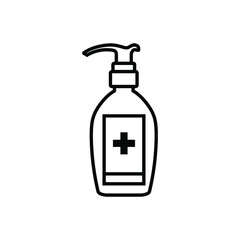 Hand sanitizer icon isolated on white background from coronavirus collection. Hand sanitizer vector design illustration. Hand sanitizer pump bottle, washing gel, alcohol gel,