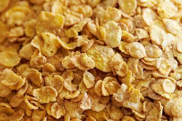 close-up pile of corn flakes