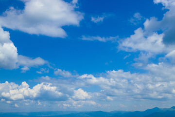 Blue sky and white clouds abstract background.