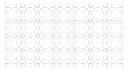 template pattern background composed of small, medium and large squares, outline black and white  simple design, digital illustration isolated on white