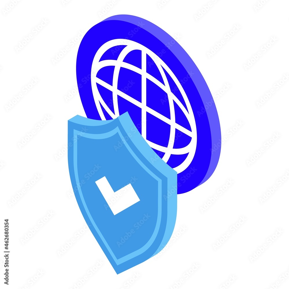 Poster secure web icon isometric vector. computer data. network document
