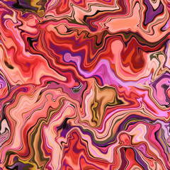 Marble texture seamless pattern. Pink, grey, black, red abstract background. Seamless liquid fluid. Ebru style effect. Aqua ink print .Vector