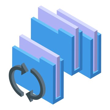 Folder Data Icon Isometric Vector. File Document. Pc Computer