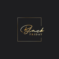 Black friday gold logo on black background - 462681779