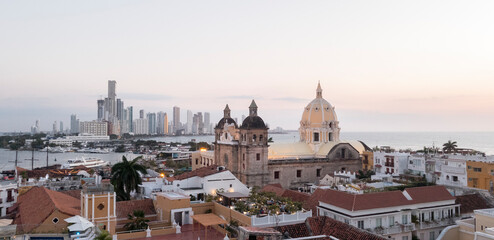 Fototapeta na wymiar Cartagena, Bolivar, Colombia. Juanuary 30, 2020: Panoramic city landscape.