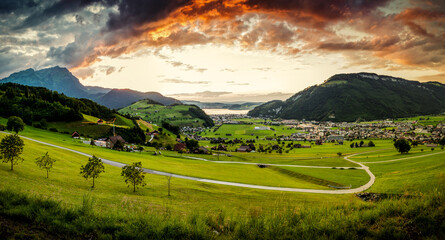 Nidwalden bei Sonnenuntergang