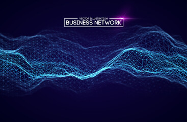 Business network digital technology blue background. Futuristic digital tech concept. Abstract technology science background. Social media concept. Technology cloud world abstract big data flow