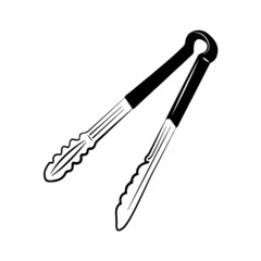 Black and White Tongs Vector Illustration Line Art Silhouette Design Element Art SVG EPS Logo PNG Vector Clipart Cutting Cut Cricut