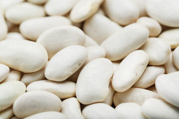 White bean beans close-up in full screen.